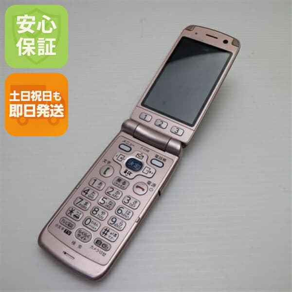 らくらくホン7 F-09B ピンク docomo 中古 ガラケー FUJITSU Fー09B 白ロム【美品】保証付き 赤ロム保証