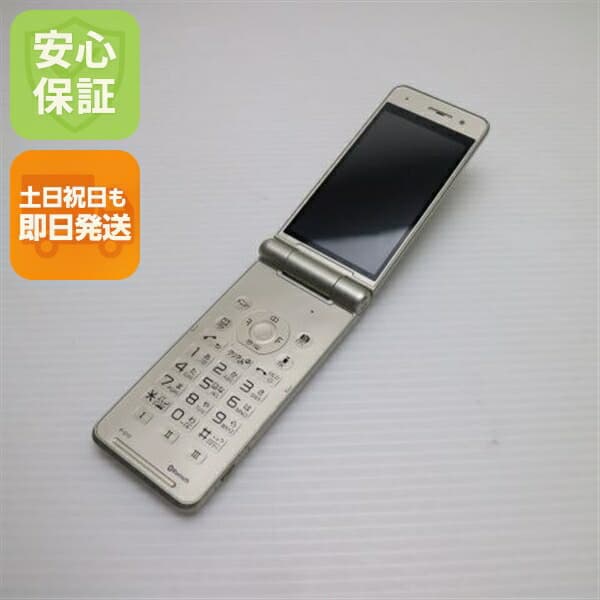 P-01F シャンパンゴールド docomo 中古 ガラケー Panasonic 白ロム【超美品】保証付き 赤ロム保証