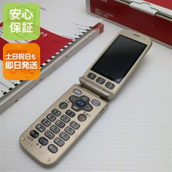 らくらくホン F-08C ゴールド docomo 中古 ガラケー FUJITSU【ジャンク】