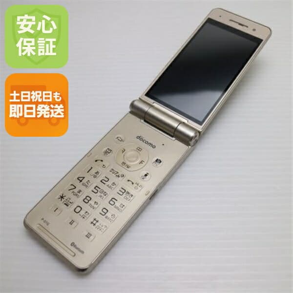 P-01G ゴールド docomo 中古 ガラケー Panasonic 白ロム【美品】保証付き 赤ロム保証